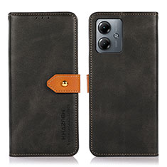 Custodia Portafoglio In Pelle Cover con Supporto N07P per Motorola Moto G14 Nero