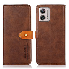 Custodia Portafoglio In Pelle Cover con Supporto N07P per Motorola Moto G53j 5G Marrone