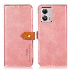 Custodia Portafoglio In Pelle Cover con Supporto N07P per Motorola Moto G53j 5G Rosa