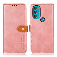 Custodia Portafoglio In Pelle Cover con Supporto N07P per Motorola Moto G71 5G Rosa
