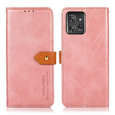 Custodia Portafoglio In Pelle Cover con Supporto N07P per Motorola ThinkPhone 5G Rosa