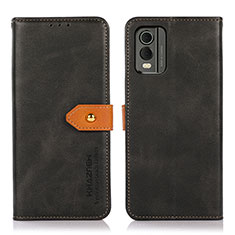 Custodia Portafoglio In Pelle Cover con Supporto N07P per Nokia C32 Nero