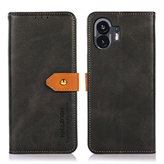 Custodia Portafoglio In Pelle Cover con Supporto N07P per Nothing Phone 2 Nero