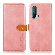 Custodia Portafoglio In Pelle Cover con Supporto N07P per OnePlus Nord CE 5G Rosa