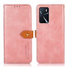 Custodia Portafoglio In Pelle Cover con Supporto N07P per Oppo A16 Rosa