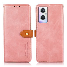 Custodia Portafoglio In Pelle Cover con Supporto N07P per Oppo A96 5G Rosa