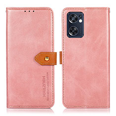 Custodia Portafoglio In Pelle Cover con Supporto N07P per Oppo Reno7 SE 5G Rosa