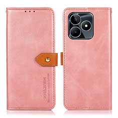 Custodia Portafoglio In Pelle Cover con Supporto N07P per Realme C51 Rosa