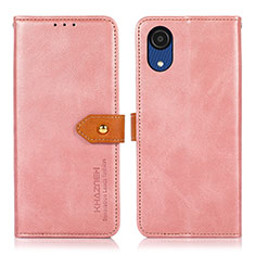 Custodia Portafoglio In Pelle Cover con Supporto N07P per Samsung Galaxy A03 Core Rosa