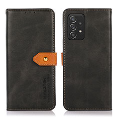 Custodia Portafoglio In Pelle Cover con Supporto N07P per Samsung Galaxy A52 4G Nero