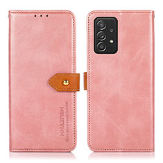 Custodia Portafoglio In Pelle Cover con Supporto N07P per Samsung Galaxy A52 4G Rosa