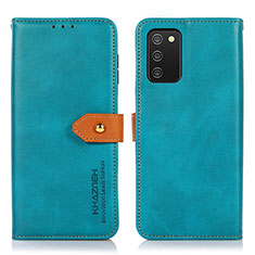 Custodia Portafoglio In Pelle Cover con Supporto N07P per Samsung Galaxy M02s Ciano