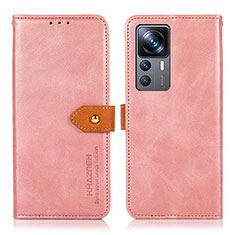 Custodia Portafoglio In Pelle Cover con Supporto N07P per Xiaomi Mi 12T Pro 5G Rosa