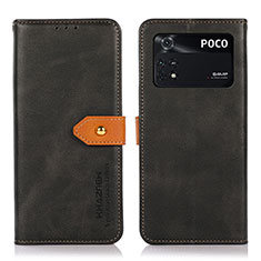 Custodia Portafoglio In Pelle Cover con Supporto N07P per Xiaomi Poco M4 Pro 4G Nero