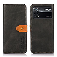 Custodia Portafoglio In Pelle Cover con Supporto N07P per Xiaomi Poco X4 Pro 5G Nero