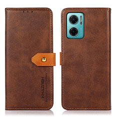 Custodia Portafoglio In Pelle Cover con Supporto N07P per Xiaomi Redmi 11 Prime 5G Marrone