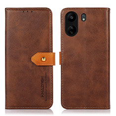 Custodia Portafoglio In Pelle Cover con Supporto N07P per Xiaomi Redmi 13C Marrone