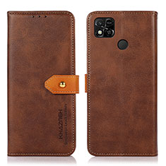 Custodia Portafoglio In Pelle Cover con Supporto N07P per Xiaomi Redmi 9 Activ Marrone