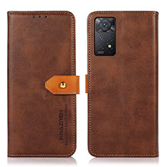 Custodia Portafoglio In Pelle Cover con Supporto N07P per Xiaomi Redmi Note 11 Pro 5G Marrone