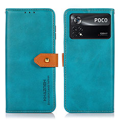 Custodia Portafoglio In Pelle Cover con Supporto N07P per Xiaomi Redmi Note 11E Pro 5G Ciano