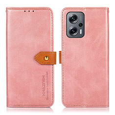 Custodia Portafoglio In Pelle Cover con Supporto N07P per Xiaomi Redmi Note 11T Pro 5G Rosa