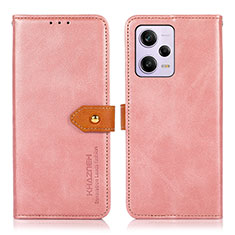 Custodia Portafoglio In Pelle Cover con Supporto N07P per Xiaomi Redmi Note 12 Explorer Rosa