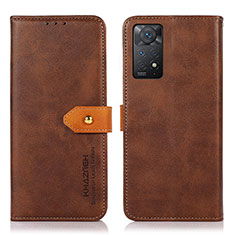 Custodia Portafoglio In Pelle Cover con Supporto N07P per Xiaomi Redmi Note 12 Pro 4G Marrone