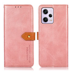 Custodia Portafoglio In Pelle Cover con Supporto N07P per Xiaomi Redmi Note 12 Pro+ Plus 5G Rosa