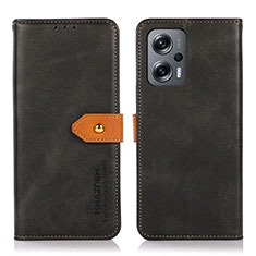 Custodia Portafoglio In Pelle Cover con Supporto N07P per Xiaomi Redmi Note 12T Pro 5G Nero