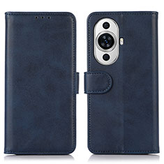 Custodia Portafoglio In Pelle Cover con Supporto N08P per Huawei Nova 11 Blu