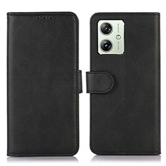 Custodia Portafoglio In Pelle Cover con Supporto N08P per Motorola Moto G54 5G Nero