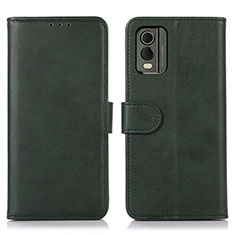 Custodia Portafoglio In Pelle Cover con Supporto N08P per Nokia C32 Verde