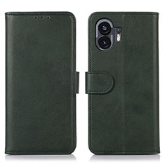 Custodia Portafoglio In Pelle Cover con Supporto N08P per Nothing Phone 2 Verde