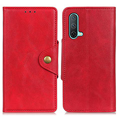 Custodia Portafoglio In Pelle Cover con Supporto N08P per OnePlus Nord CE 5G Rosso