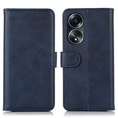 Custodia Portafoglio In Pelle Cover con Supporto N08P per Oppo A78 4G Blu