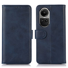 Custodia Portafoglio In Pelle Cover con Supporto N08P per Oppo Reno10 5G Blu