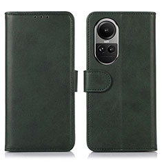 Custodia Portafoglio In Pelle Cover con Supporto N08P per Oppo Reno10 5G Verde