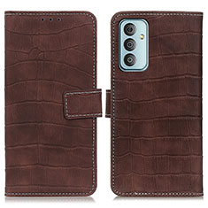 Custodia Portafoglio In Pelle Cover con Supporto N08P per Samsung Galaxy F13 4G Marrone