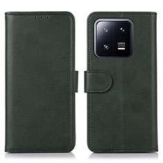 Custodia Portafoglio In Pelle Cover con Supporto N08P per Xiaomi Mi 13 Pro 5G Verde