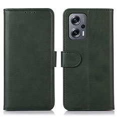 Custodia Portafoglio In Pelle Cover con Supporto N08P per Xiaomi Poco F5 5G Verde