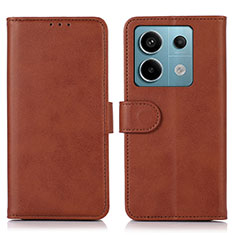 Custodia Portafoglio In Pelle Cover con Supporto N08P per Xiaomi Redmi Note 13 Pro 5G Marrone