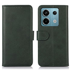 Custodia Portafoglio In Pelle Cover con Supporto N08P per Xiaomi Redmi Note 13 Pro 5G Verde