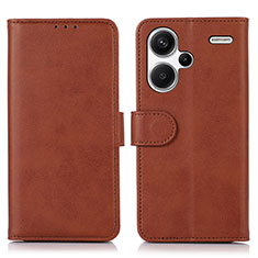 Custodia Portafoglio In Pelle Cover con Supporto N08P per Xiaomi Redmi Note 13 Pro+ Plus 5G Marrone