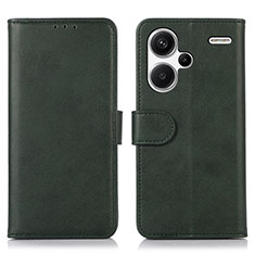 Custodia Portafoglio In Pelle Cover con Supporto N08P per Xiaomi Redmi Note 13 Pro+ Plus 5G Verde