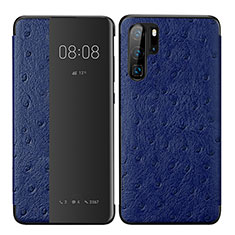 Custodia Portafoglio In Pelle Cover con Supporto P02 per Huawei P30 Pro Blu