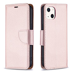 Custodia Portafoglio In Pelle Cover con Supporto per Apple iPhone 13 Mini Oro Rosa