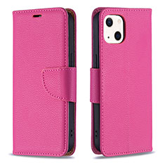 Custodia Portafoglio In Pelle Cover con Supporto per Apple iPhone 13 Rosa Caldo