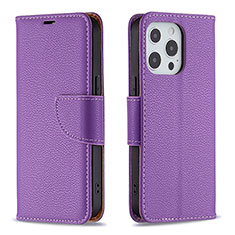 Custodia Portafoglio In Pelle Cover con Supporto per Apple iPhone 14 Pro Viola