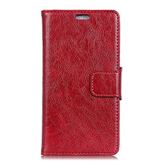 Custodia Portafoglio In Pelle Cover con Supporto per HTC Desire 12S Rosso