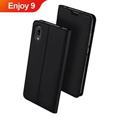 Custodia Portafoglio In Pelle Cover con Supporto per Huawei Enjoy 9 Nero